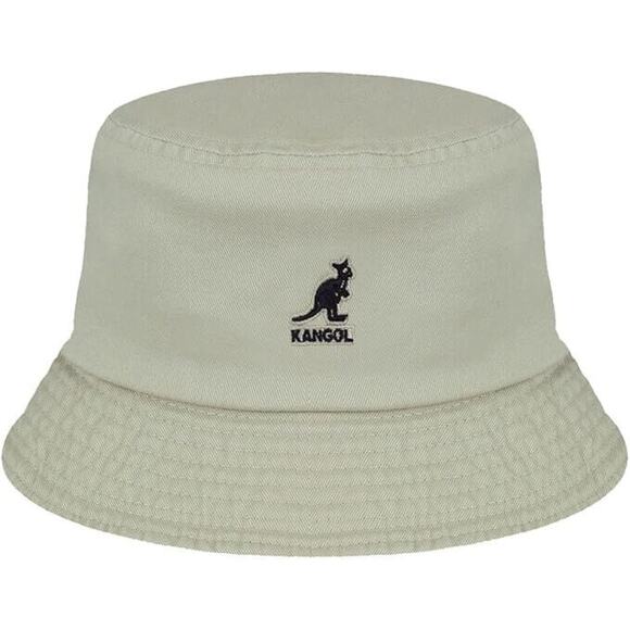 Kangol Washed Khaki Tan Black Logo K4224HT Boonie Bucket Hat Unisex Adult Small - Picture 1 of 5